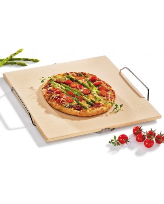 Blat patrat din piatra pentru pizza, 38 x 35 cm - KUCHENPROFI